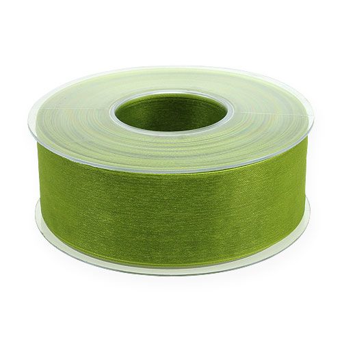 daiktų Organzos juostelė žalia dovanų juosta austa krašteliu alyvuogių žalia 40mm 50m