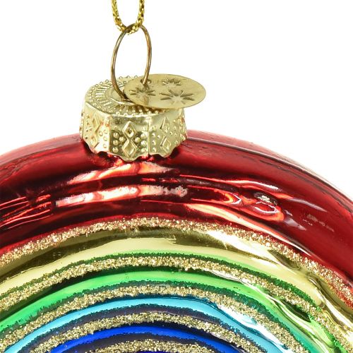 Floristik24 Stiklo vaivorykštės ornamentas – šventinis eglutės papuošimas blizgiomis spalvomis