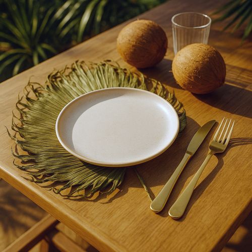 daiktų Džiovintų palmių lapų dekoracija, žalia, 45 cm, 5 vnt.