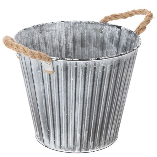 Floristik24 Augalų vazonas, dekoratyvinis vazonas su rankenomis, metalinis vazonas sodinimui Ø25,5 cm