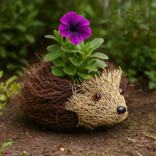daiktų Ežio formos vazonas iš vijoklių 22 cm x 25 cm