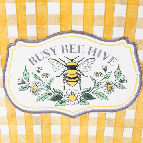 daiktų Ovalus augalų vazonas su bitės raštu, languotas raštas, vasariška dekoracija, 38 × 24 × 29 cm