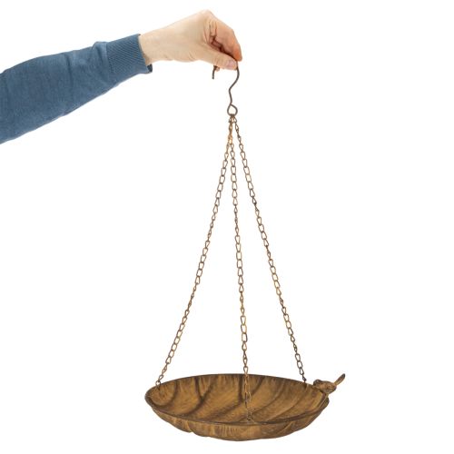 Dekoratyvinis pakabinamas dubuo, sodo puošmena, rūdžių imitacijos, Ø31cm, ilgis62cm | Floristik24.lt