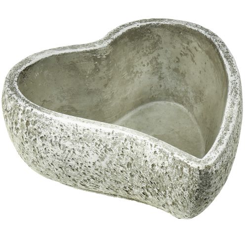 daiktų Augalų dubuo širdies kapo puošmena augalo širdelė pilka balta 18×19cm H7,5cm