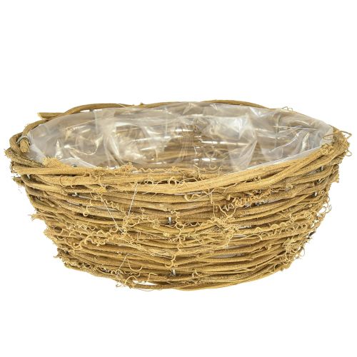 Floristik24 Augalų dubuo dubuo apvalus vynmedis natūralus Ø23cm H9,5cm