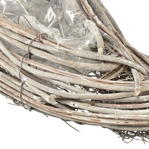 daiktų Augalinis dubuo banginis rotangas naturalus baltas 40x14x6cm 2vnt