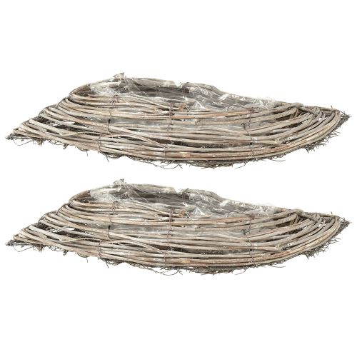 daiktų Augalinis dubuo banginis rotangas naturalus baltas 40x14x6cm 2vnt