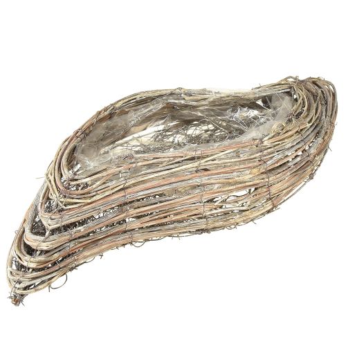 Floristik24 Augalų valtis augalas banginis rotangas natūralus baltas 45x16cm