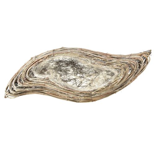 daiktų Augalų valtis augalas banginis rotangas natūralus baltas 45x16cm