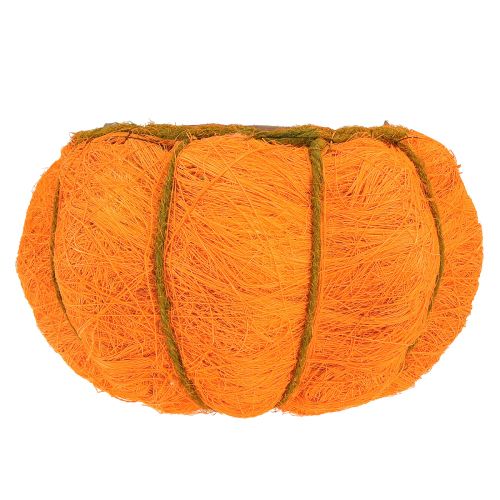 daiktų Moliūgų vazono dekoracija oranžinė/gelsvai žalia sizalio Ø21cm H12cm