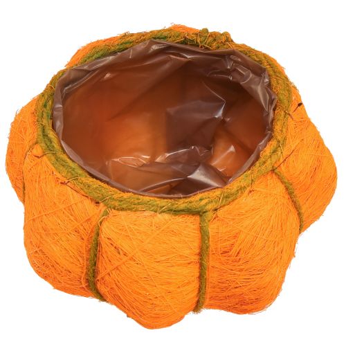 daiktų Moliūgų vazono dekoracija oranžinė/gelsvai žalia sizalio Ø21cm H12cm