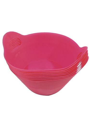 Floristik24 Plastikiniai dubenys su rankenomis Ø27cm 8vnt. rožinis