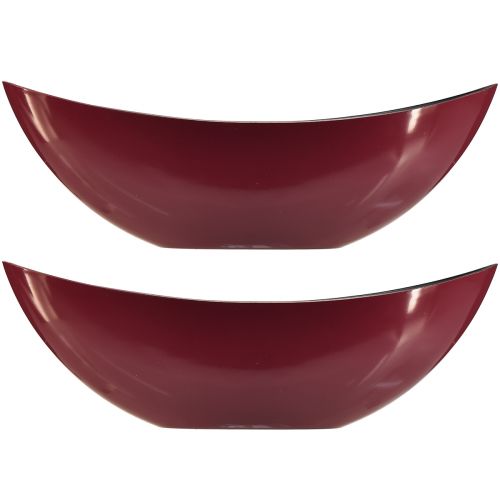 daiktų Modernus pusmėnulio dubuo tamsiai raudonas iš plastiko 39 cm - universalus dekoravimui - 2 vnt