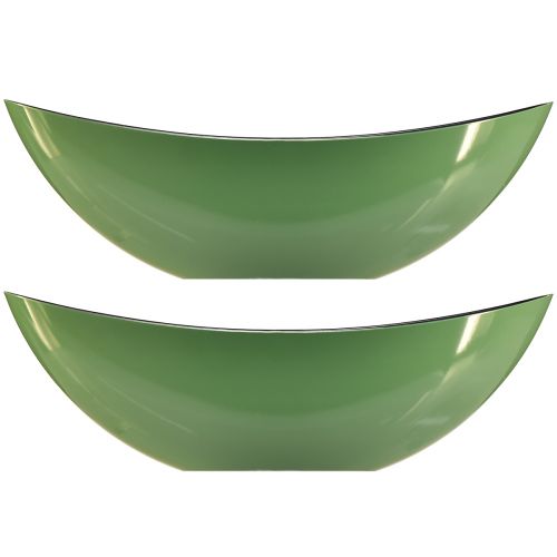 daiktų Modernus žalias pusmėnulio dubuo iš plastiko 39 cm - universalus dekoravimui - 2 vnt