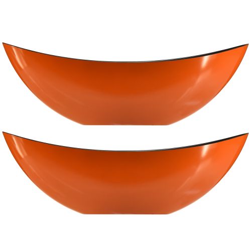 daiktų Modernus valties dubuo oranžinės spalvos – 39 cm – universalus dekoravimui ir sodinimui – 2 vnt