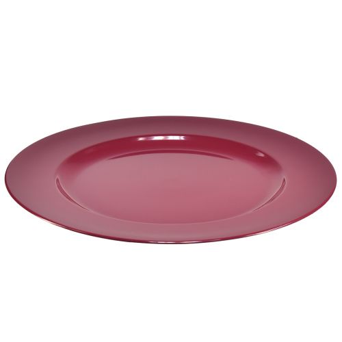daiktų Universalios tamsiai raudonos plastikinės lėkštės – 28 cm, puikiai tinka dekoravimui ir naudojimui lauke – 4 vnt