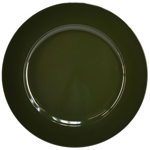 Floristik24 Elegantiška tamsiai žalia plastikinė lėkštė 28 cm 4vnt