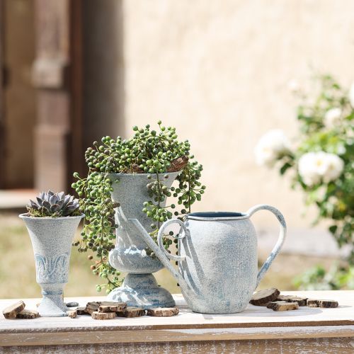Floristik24 Taurės vaza Chalice Design Antique White Blue Ø16.5cm H24cm