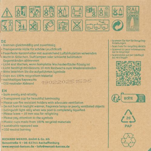 daiktų PURE Nature Lights arbatinės žvakutės, natūralus rapsų vaškas. Degimo laikas: 7 valandos. 18 vnt.