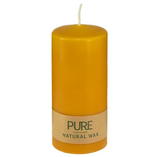 PURE kolonų žvakė geltona medaus Wenzel žvakės 130/60mm