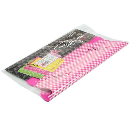 Floristik24 Rondella manžetė Vichy Pink Ø50cm 50vnt