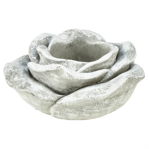 daiktų Rožių kapo dekoravimo stalo dekoravimo žvakidė pilka balta Ø14cm H7cm