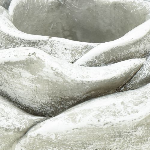 daiktų Rožių kapo dekoravimo stalo dekoravimo žvakidė pilka balta Ø14cm H7cm