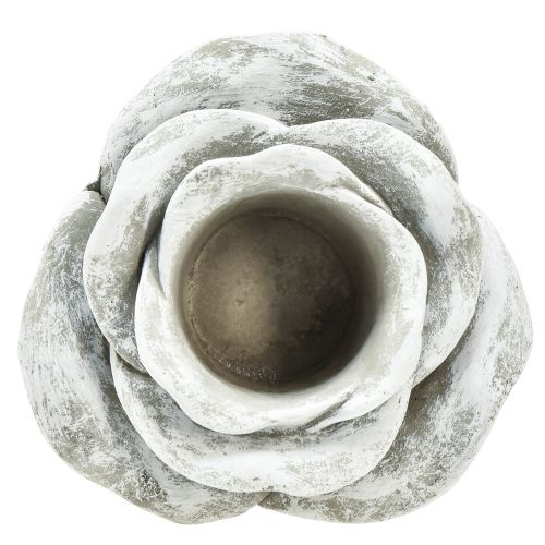 daiktų Rožių kapo dekoravimo stalo dekoravimo žvakidė pilka balta Ø14cm H7cm