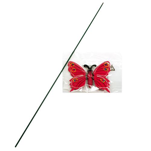 Floristik24 Drugelis ant pagaliuko 8cm Rožinė