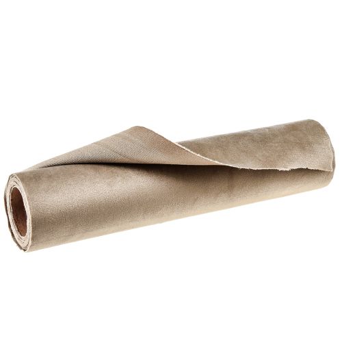 daiktų Aksominė staltiesė smėlio spalvos, 28×270cm - Elegantiškas staltiesės dekoratyvinis audinys šventiniam dekoravimui