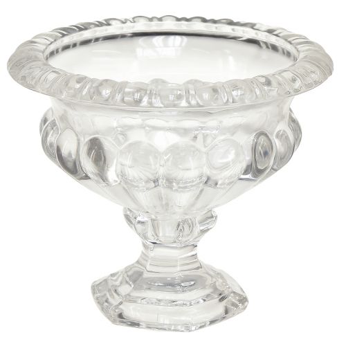 daiktų Klasikinis stiklinis dubuo su vintažinio dizaino pagrindu – Skaidrus, Ø13cm x 11 cm – Universalus naudojimas trofėjų dekoravimui