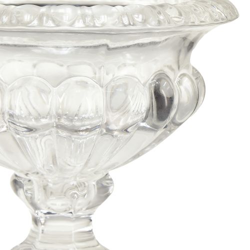 daiktų Klasikinis stiklinis dubuo su vintažinio dizaino pagrindu – Skaidrus, Ø13cm x 11 cm – Universalus naudojimas trofėjų dekoravimui