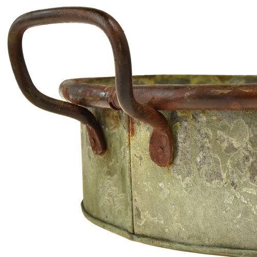 daiktų Dubuo ovalus metalinis padėklo rankena rūdys 46/52cm rinkinys 2 vnt