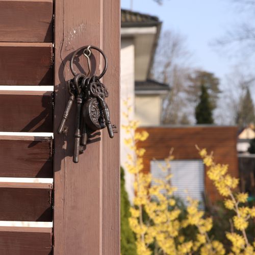 daiktų Metalinis dekoratyvinis raktų rinkinys su užraktu Ruda H22cm