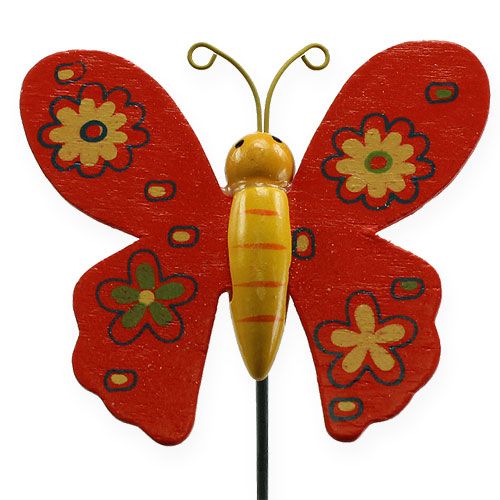 Floristik24 Spalvoti drugeliai ant pagaliuko 7cm 24vnt