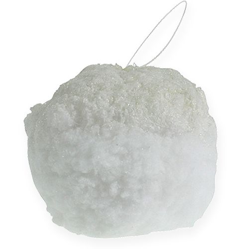 Floristik24 Sniego gniūžtė su blizgučiais baltais 25 cm