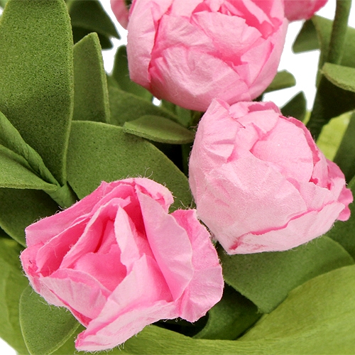 daiktų Stalo dekoravimo mini rožės rožinės spalvos 16cm
