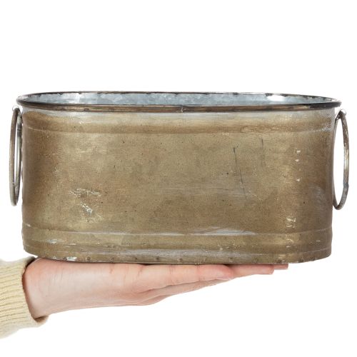 daiktų Metalinių augalų vazonų ir vonelių rinkinys, vintažinio retro stiliaus, ilgis 22,5 cm / 27 cm / 31 cm