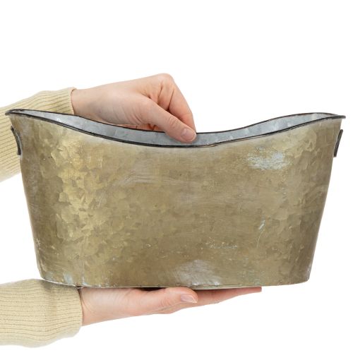 daiktų Vazonų ir kubelių rinkinys augalams, vario spalvos/baltas, ilgis 32,5 cm/36,5 cm/41,5 cm