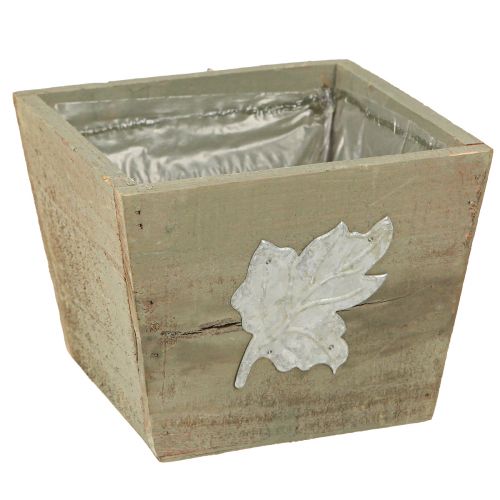 Floristik24 Shabby Chic medinė augalų dėžutė pilka 11×14,5×14 cm