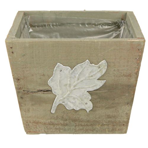 daiktų Shabby Chic medinė augalų dėžutė pilka 11×14,5×14 cm