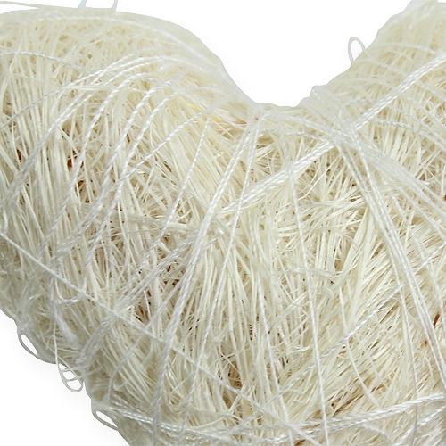 Floristik24 Sizalio širdelė ant pagaliuko 6cm balta 36vnt