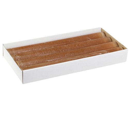 daiktų Kūginės žvakės Stalo žvakės karamelės spalvos 34mm x 300mm 4 vnt