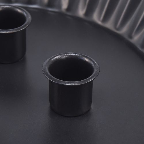 daiktų Dizainas metalinis torto formos žvakidės - juodas, Ø 24 cm - elegantiška stalo puošmena 4 žvakėms - 2 vnt.