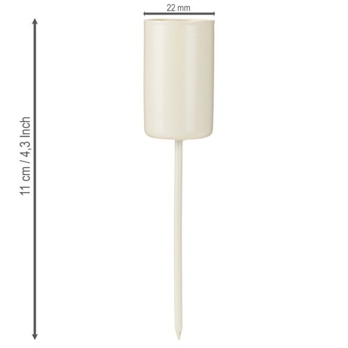 daiktų Metalinė žvakidė ant pagaliuko, smėlio spalvos, aukštis 11 cm, 4 vnt.