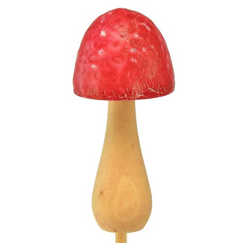daiktų Gėlių kamštukas grybo dekoratyvinis medinis kamštukas raudonas Ø2.5cm 8 vnt
