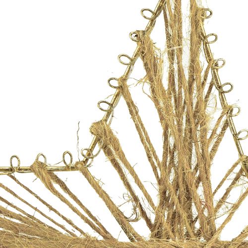 daiktų Žvaigždė suvyniota į džiuto kalėdinę dekoraciją kaimiškas 20cm 4vnt
