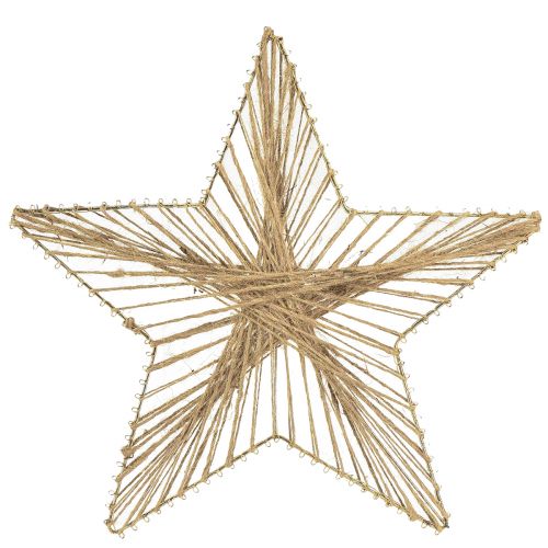 daiktų Star Jute Natural Rustic Poinsettia 30cm 4vnt