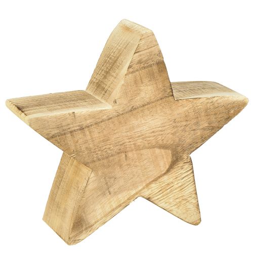 daiktų Kaimiška dekoratyvinė žvaigždė, pagaminta iš paulownia medienos - natūralaus medžio išvaizda, 25x8 cm - universalus kambario dekoravimas