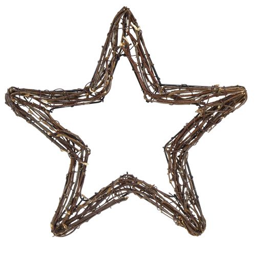 Floristik24 Žvaigždės kabinimui durų vainikui gluosnis natūralus 28cm 4vnt